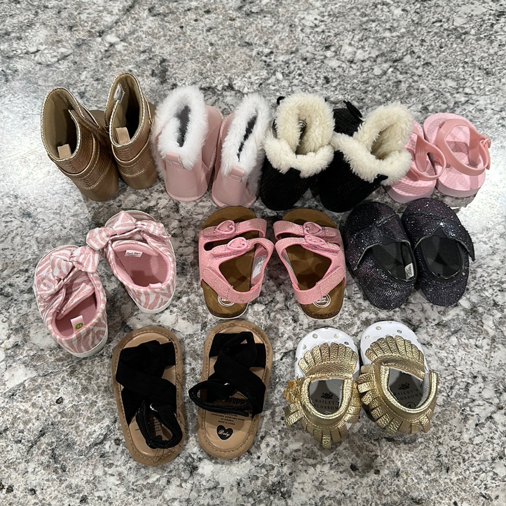 Lot of baby girl shoes